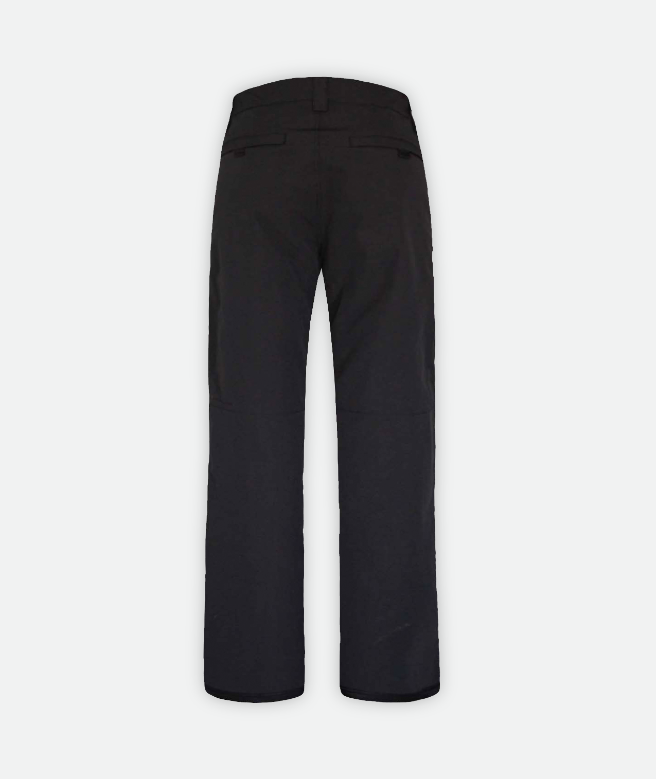 back of a pair of black men's ski pants on a white background