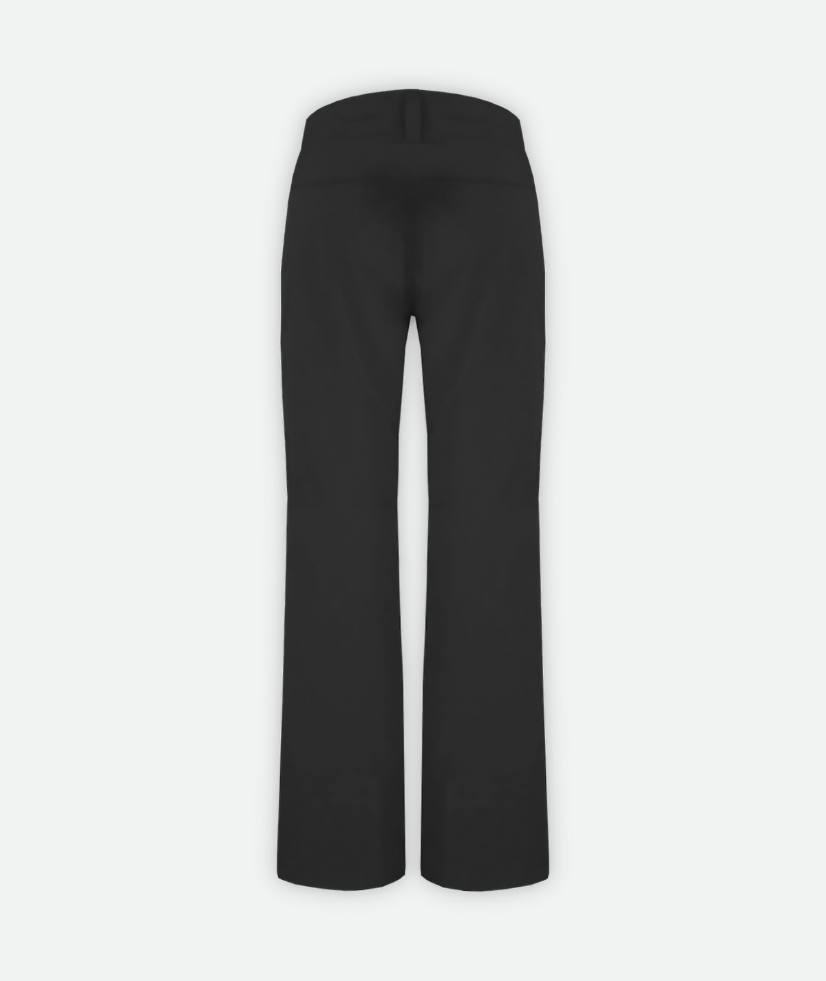 back of black ski pants on a white background