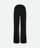 back of a pair of black snow pants on a white background