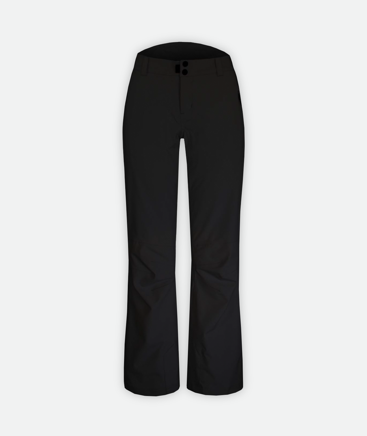 a pair of black snow pants on a white background