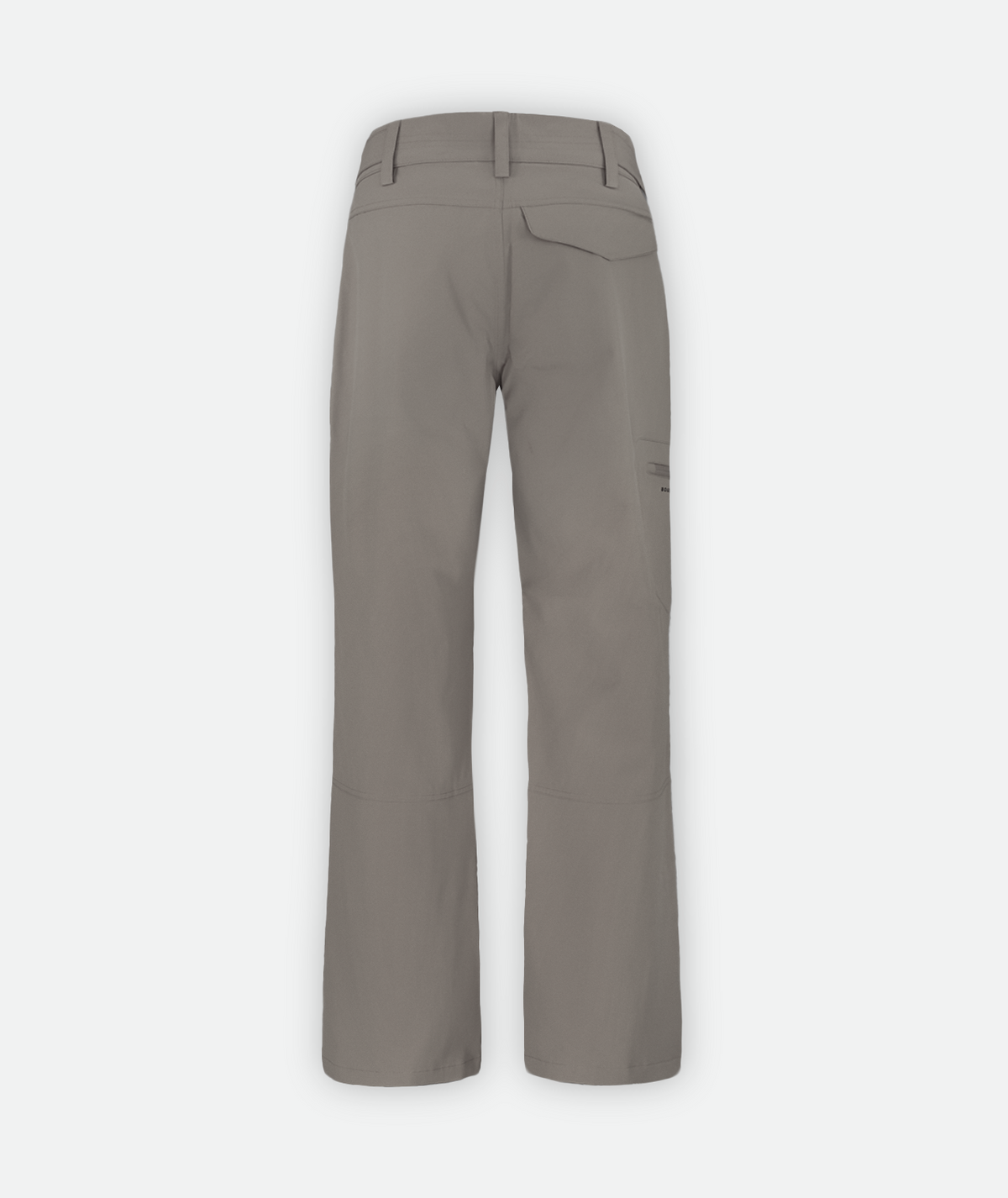 back of gray snow pants on a white background