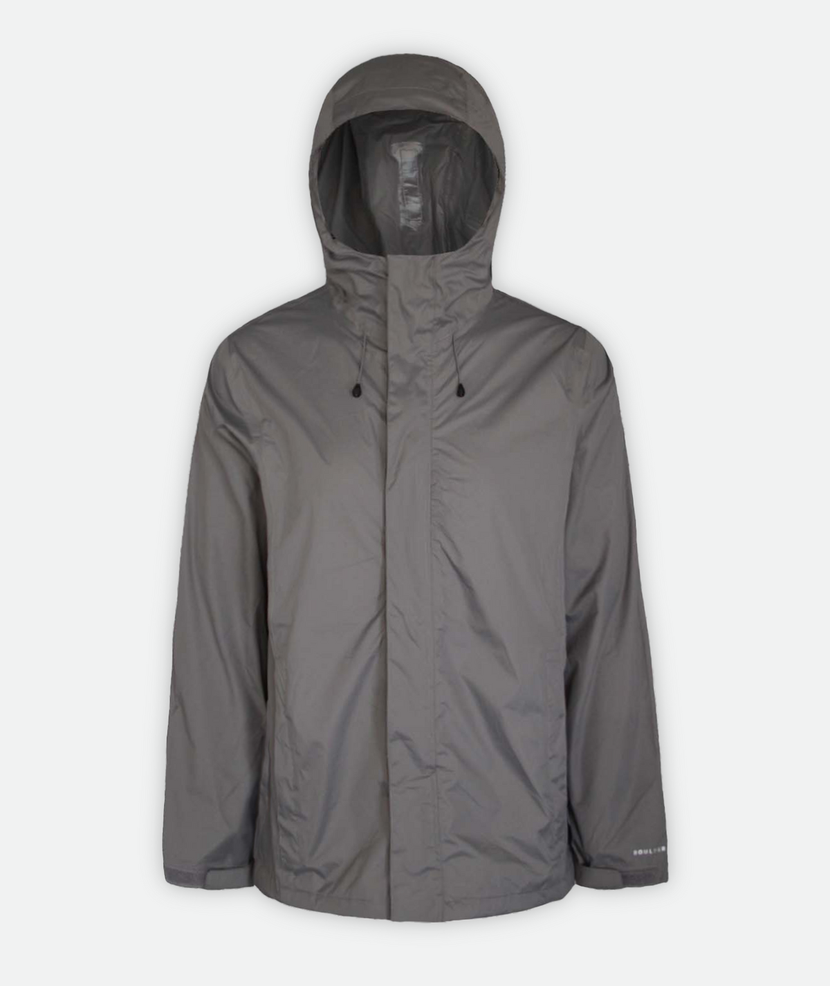 gray jacket with hood on a white background