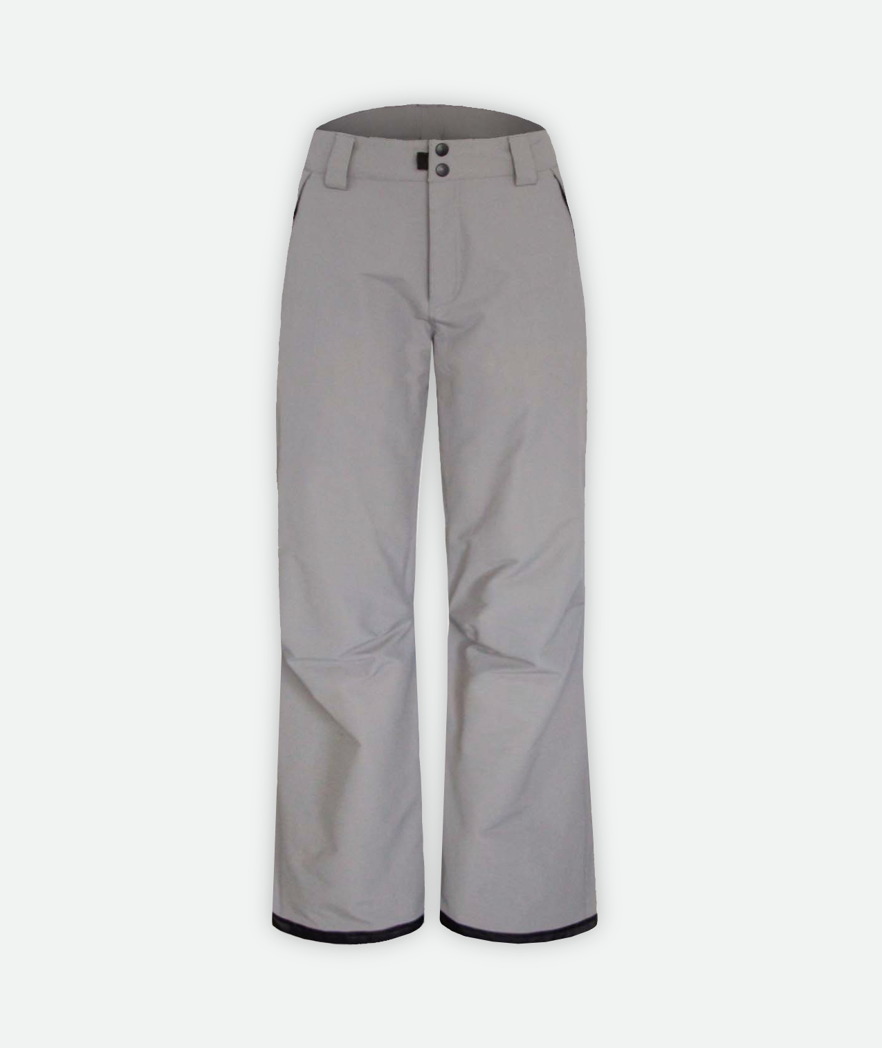 Youth snow pants in a gray color on a white background
