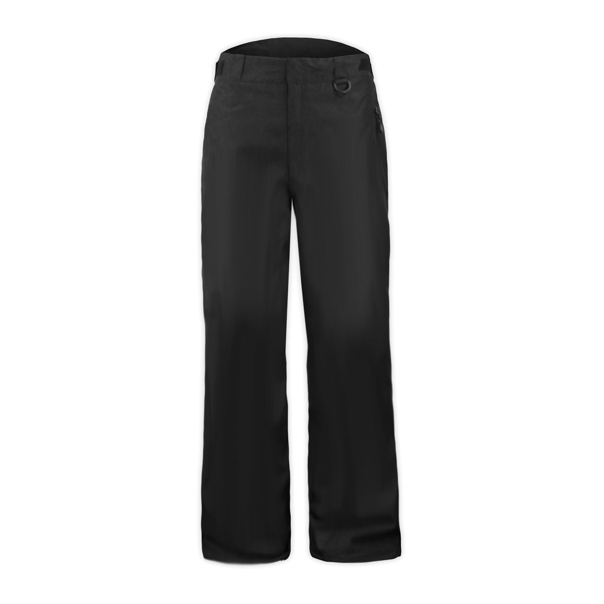 a pair of black snow pants on a white background