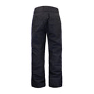 back of a pair of black snow pants on a white background