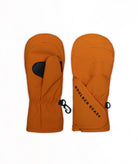 A pair of winter mittens in a rust, shown against a plain white background.