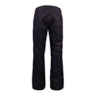 back of a pair of black snow pants on a white background