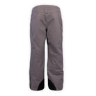 back of a pair of gray snow pants on a white background