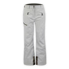 a pair of heather gray snow pants with black leg zipper on a white background